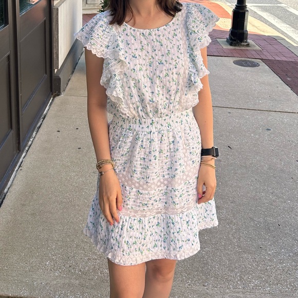 LoveShackFancy Floral Ruffle Mini Dress - Picture 4 of 4